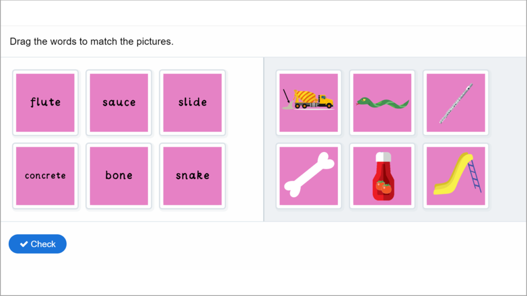 Phase 5 Phonics Match Words to Pictures Game 3