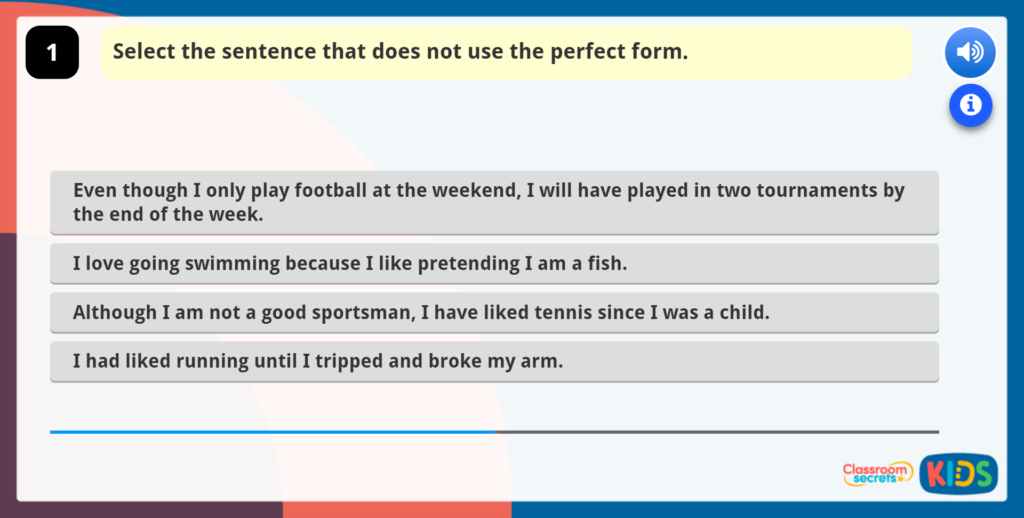 Year 5 Present Perfect Form Online Games