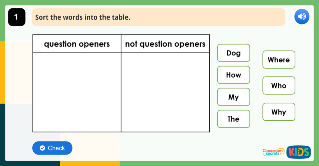 Year 1 Questions Game