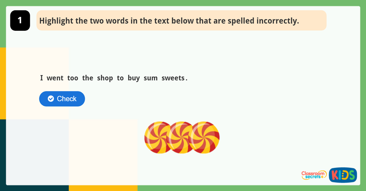 Year 1 spelling game 2 classroom secrets kids