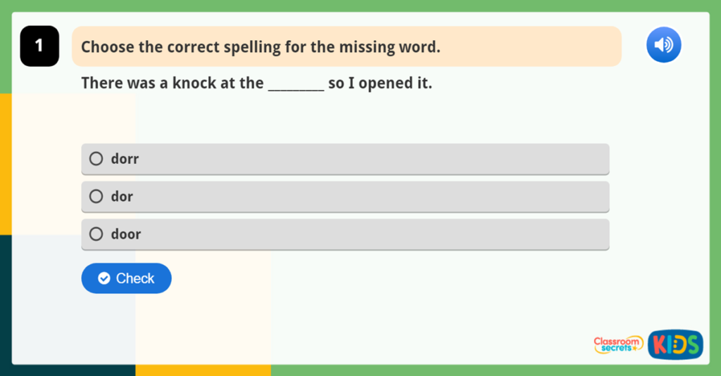 Choose the correct spelling in this Common Exception Words Set 1 Year 2 game. Can you get them all right?