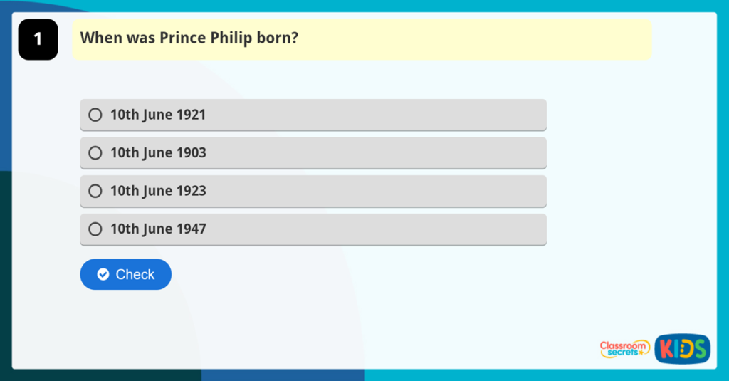 Year 5-6 Prince Philip Quiz