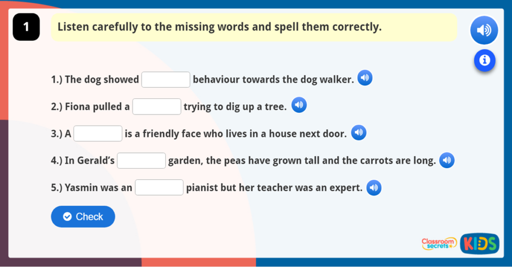 Year 5 and 6 Spelling Activity 1
