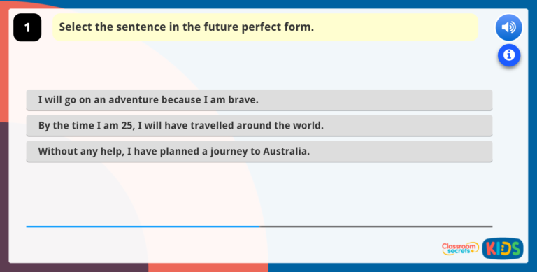 Year 5 Recognising and Using the Future Perfect Form | Classroom ...