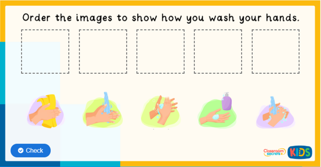 Reception Hand Washing Sequencing Game