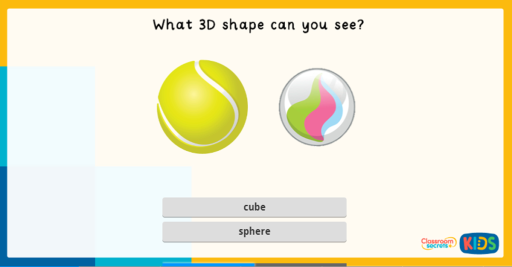Reception Name the 3D Shape Game