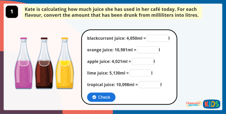 Year 6 Word Problems Measure 1 | Classroom Secrets Kids