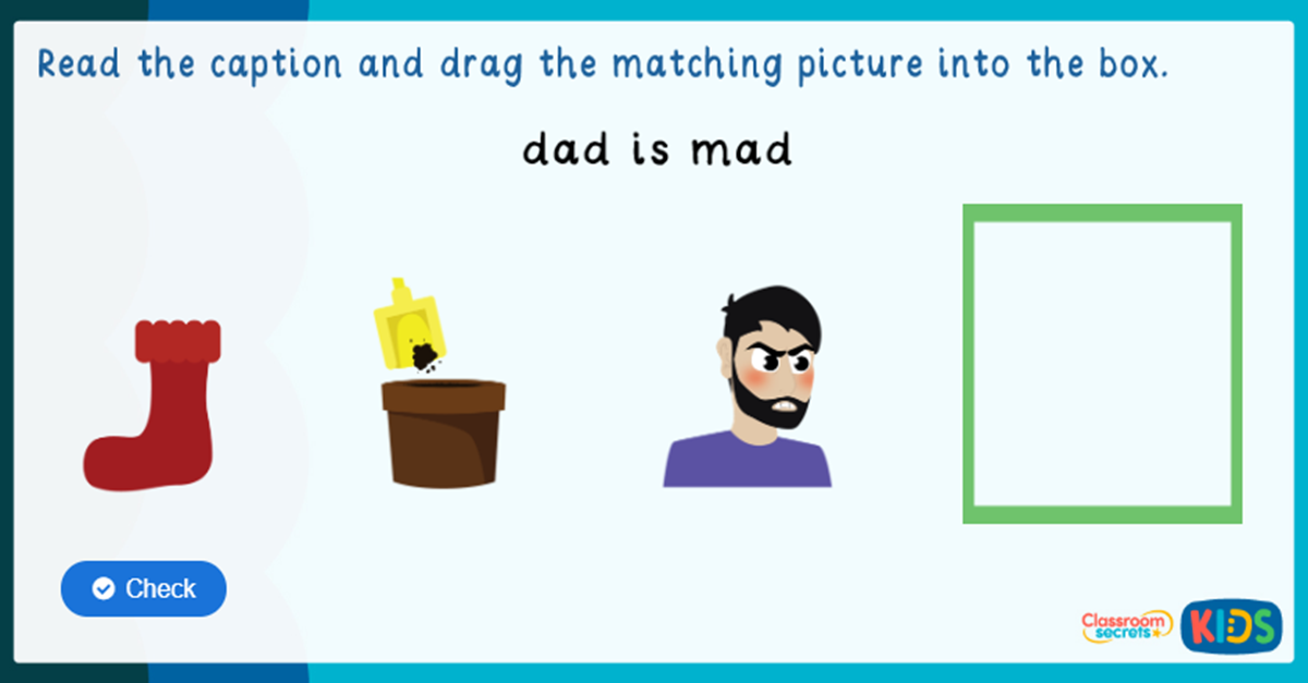 Phonics Phase 2 Caption Game 1 Classroom Secrets Kids