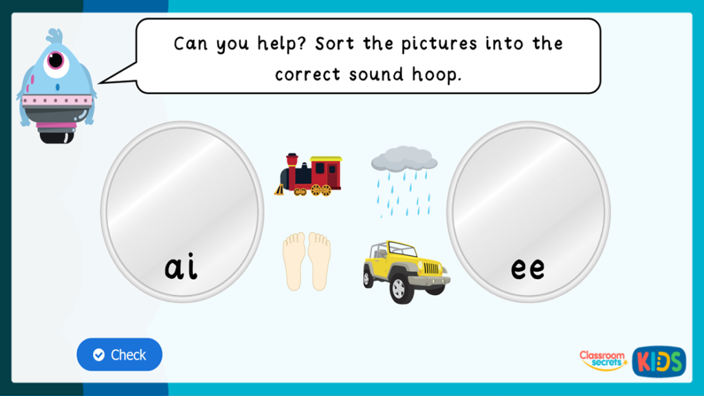 Phase 3 Phonics Match Pictures to Sounds Game 3