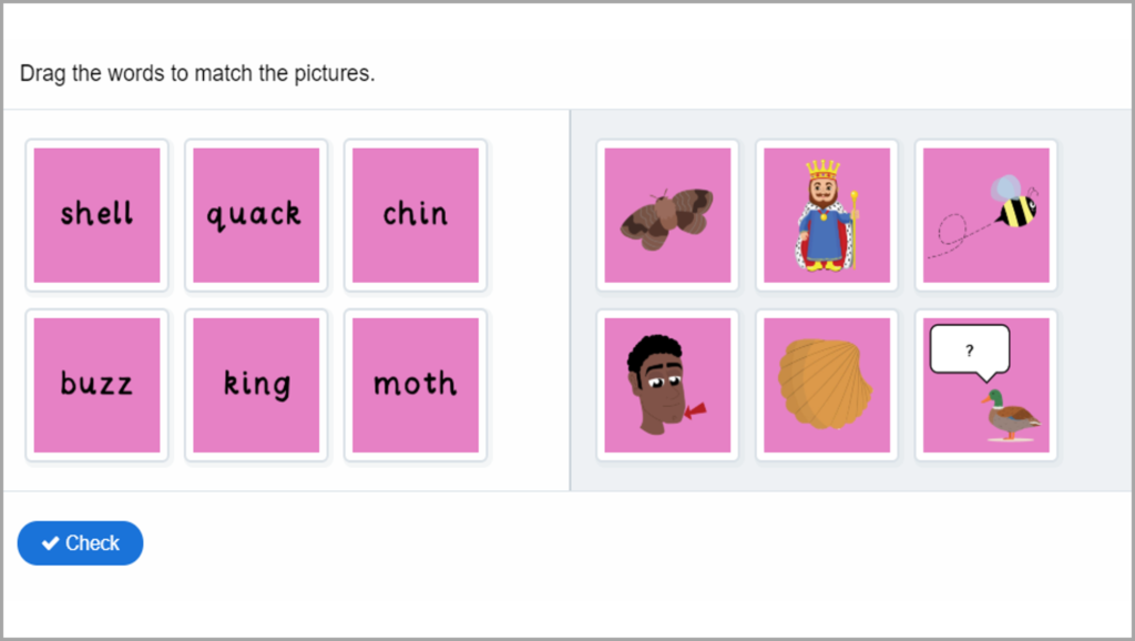 Phase 3 Phonics Match Words to Pictures Game 2