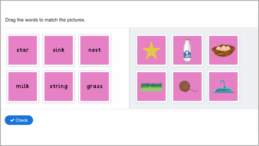 Phase 4 Phonics Match Words to Pictures Game 3