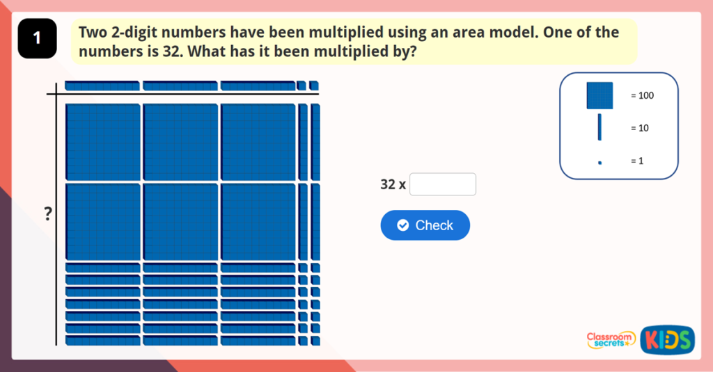 Year 5 Multiply 2 Digits Area Model Game