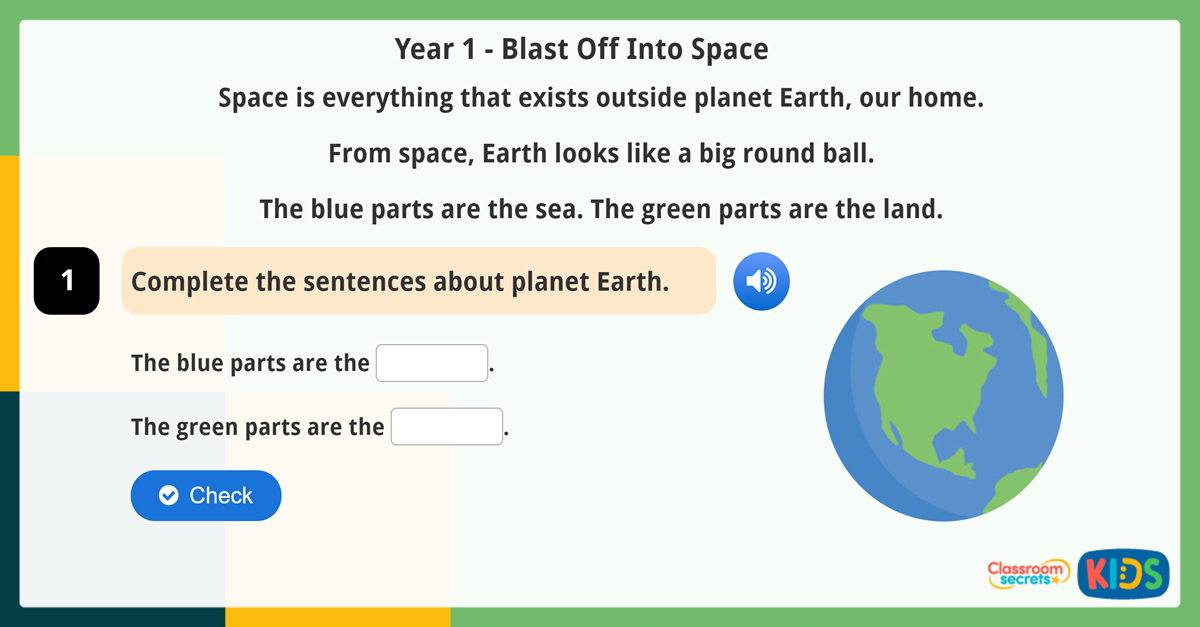 Year 1 Space Reading Comprehension Blast Off Into Space | Classroom