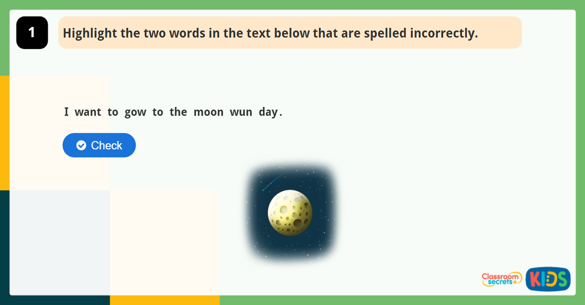 Year 1 spelling game 3 classroom secrets kids