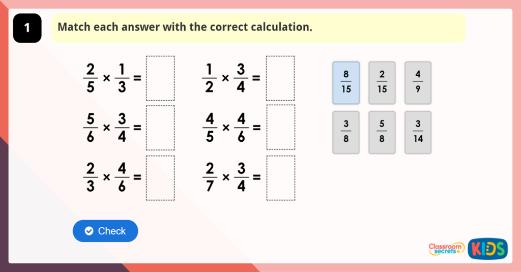 Multiply Fractions by Fractions Activity