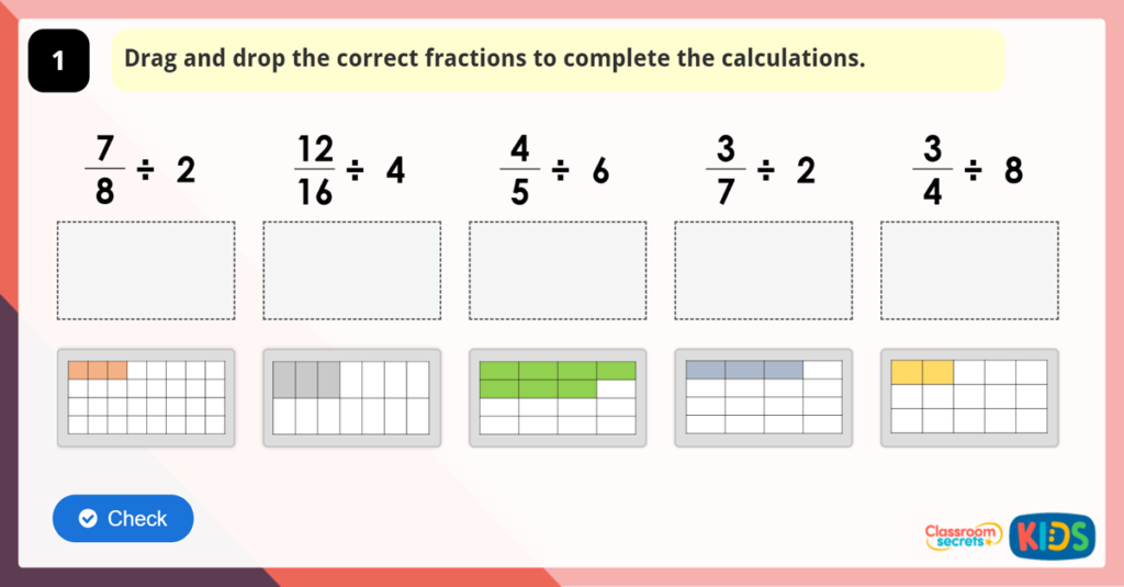Divide Fractions by Integers 2 Game