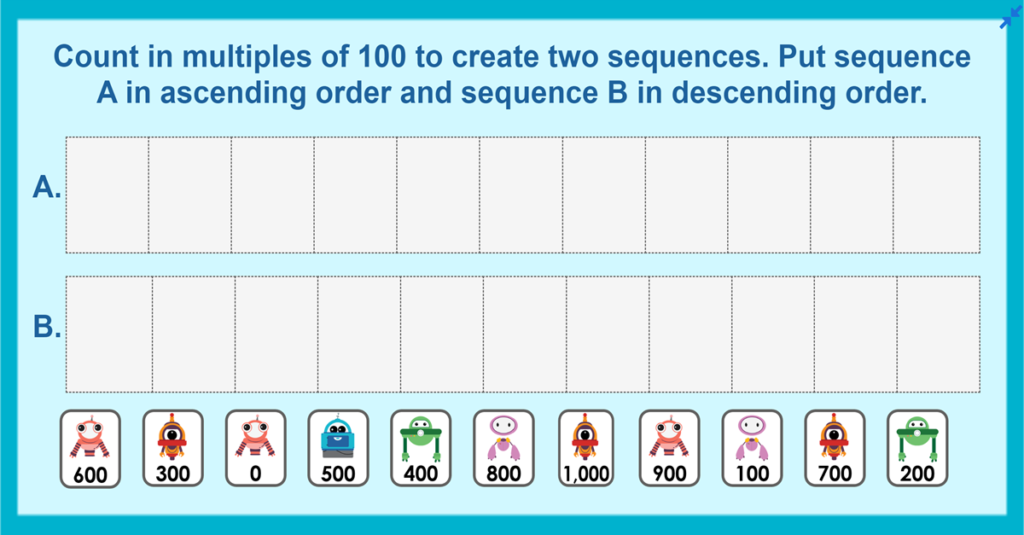 Year 3 Count in Multiples of 100 Ordering Game
