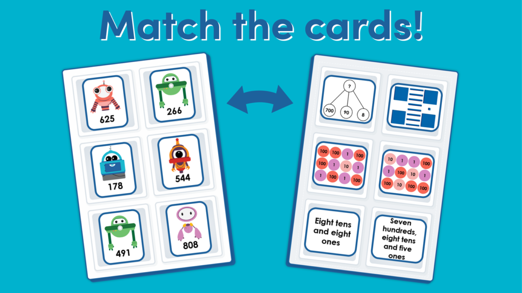 Year 3 Find 10 Less Matching Game