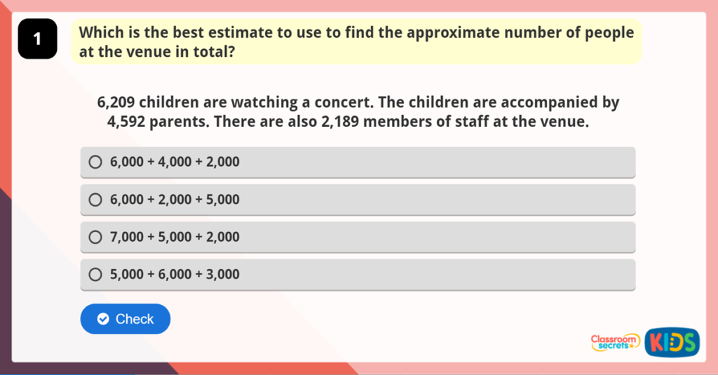 Year 6 Estimate to Check Answers Game