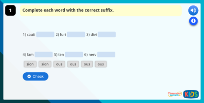 Suffixes -ous and -sion