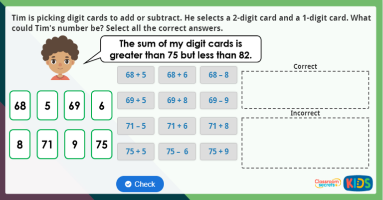 Year 2 Add and Subtract a 2-Digit Number and Ones Maths Challenge ...
