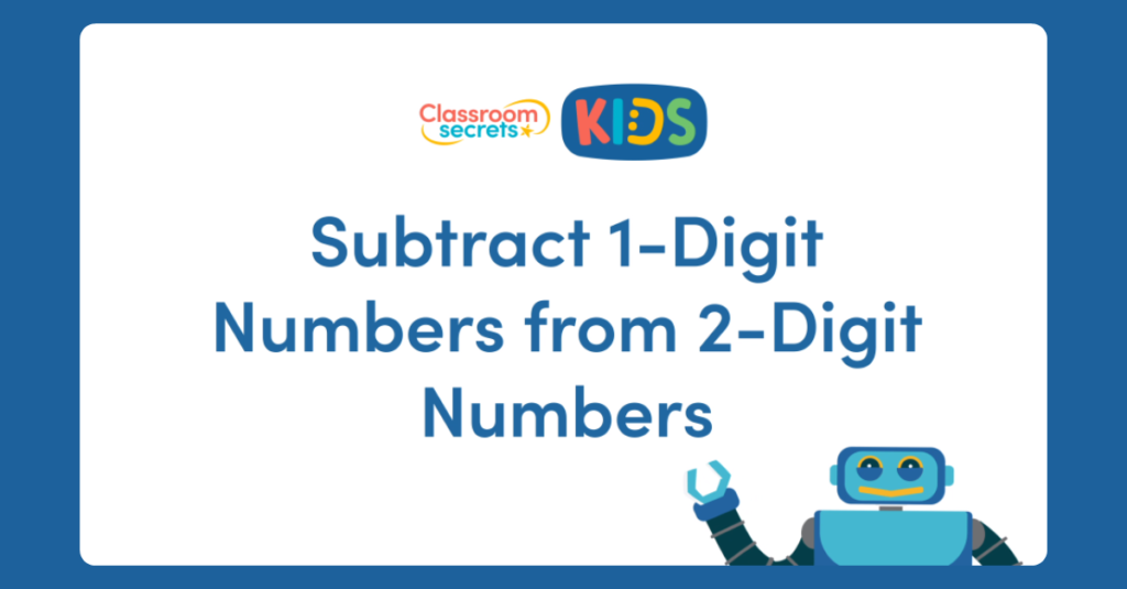 Subtract 1-Digit Numbers from 2-Digit Numbers Video Tutorial