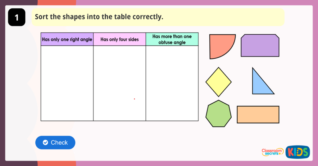 Year 3 Recognise and Describe 2D Shapes Game