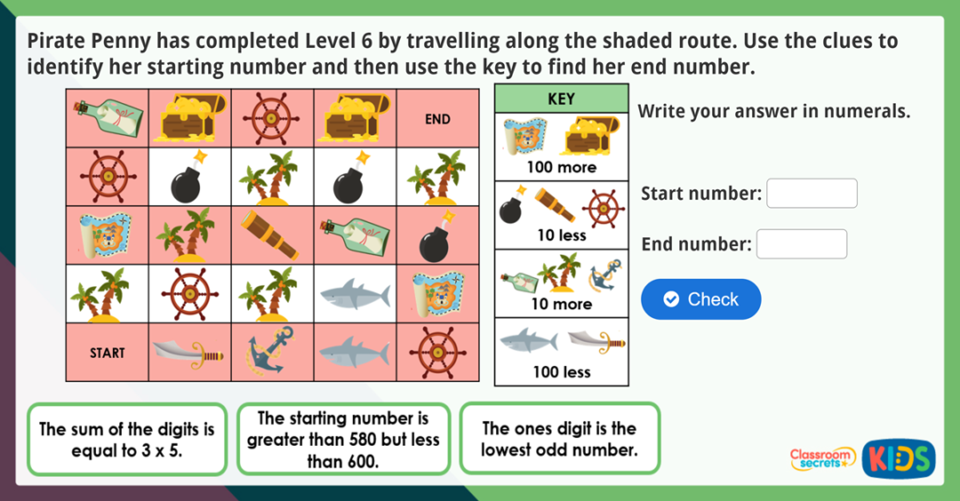 Year 3 Find 10 or 100 More or Less Maths Challenge | Classroom Secrets Kids