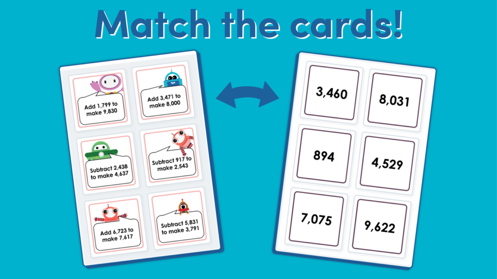 Year 4 Add and Subtract Matching Card Game