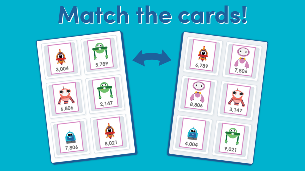 Year 4 Find 1,000 More Matching Game