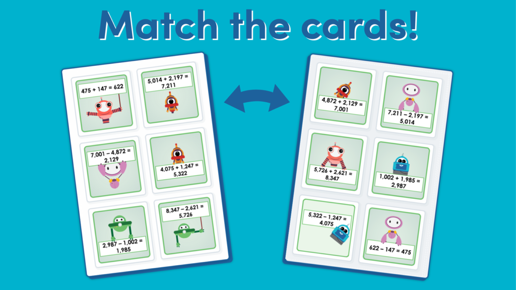 Year 4 Inverse Operations Matching Cards Game