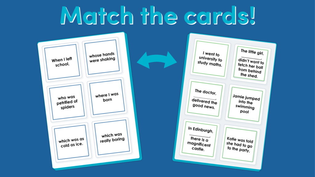 Year 5 Relative Clauses Matching Pairs Game