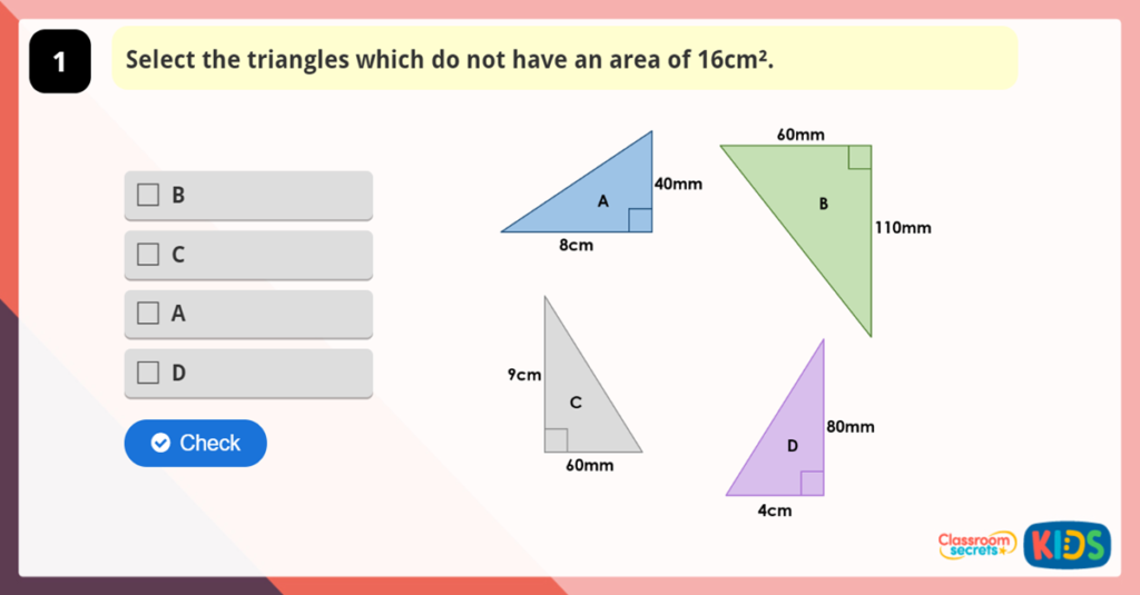Year 6 Area of a Triangle Game
