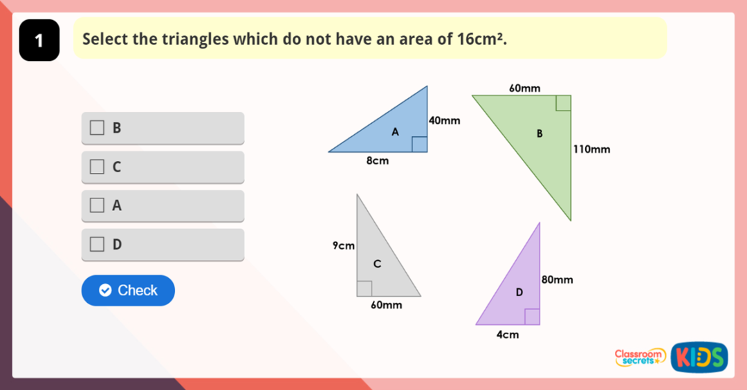 Year 6 Area of a Triangle Game | Classroom Secrets Kids