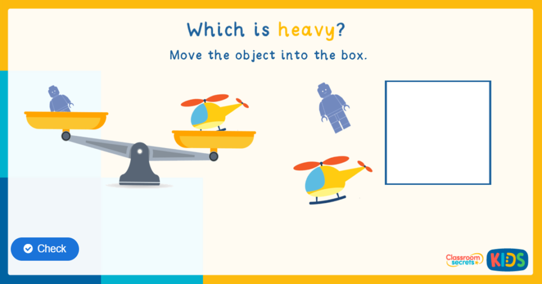 Reception Identifying Heavy and Light Game Classroom Secrets Kids