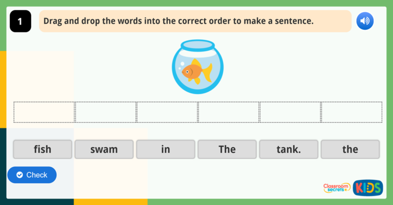Year 1 Combine Words to Make Sentences Game | Classroom Secrets Kids