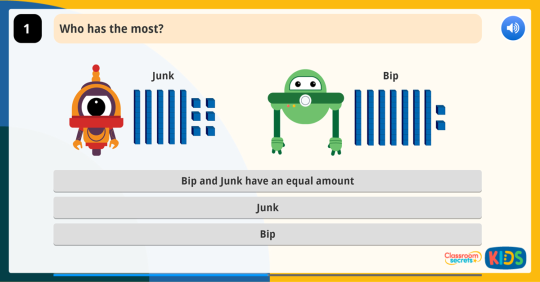 Year 1 Comparing Numbers with Representations Game | Classroom Secrets Kids