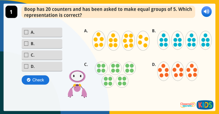 Year 1 Make Equal Groups Grouping Game | Classroom Secrets Kids