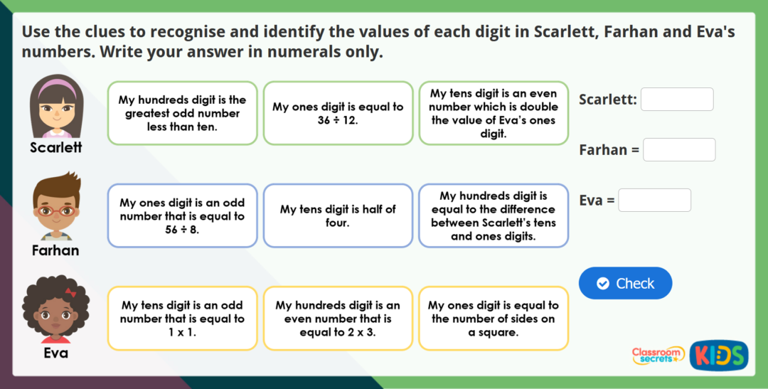 Year 3 Recognise the Place Value of Each Digit in a 3-Digit Number ...