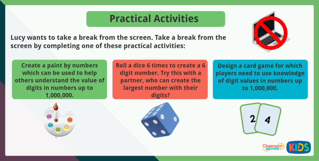 Year 5 Determine the Value of Each Digit Practical Activities