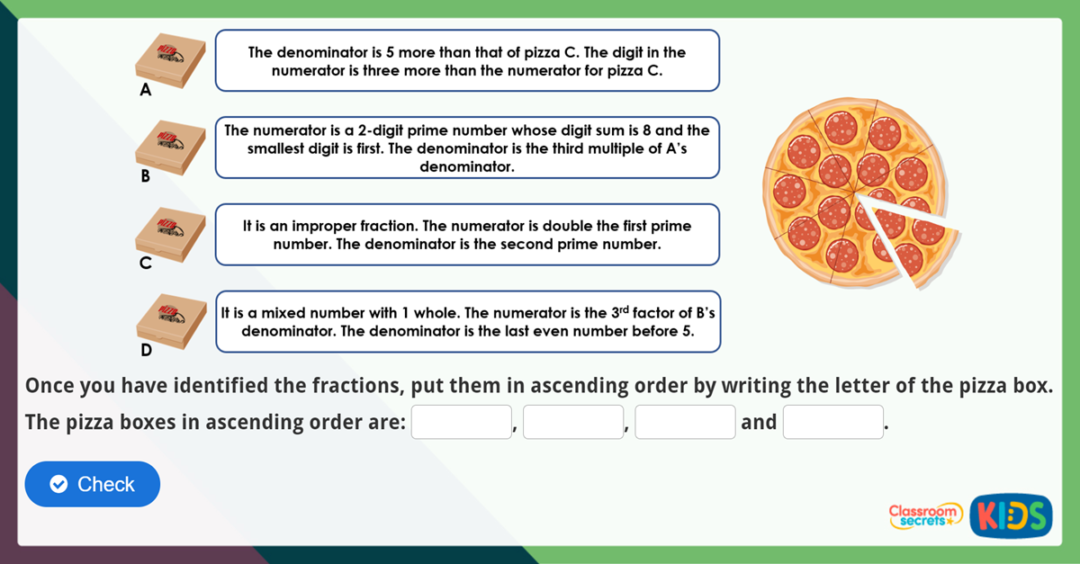 Year 6 Compare And Order Fractions Maths Challenge Classroom Secrets Kids Year 6 compare and order fractions maths challenge classroom secrets kids