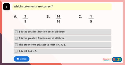 Compare and Order Numerators Game