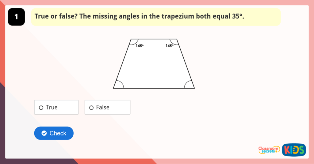 Angles in Quadrilaterals Game