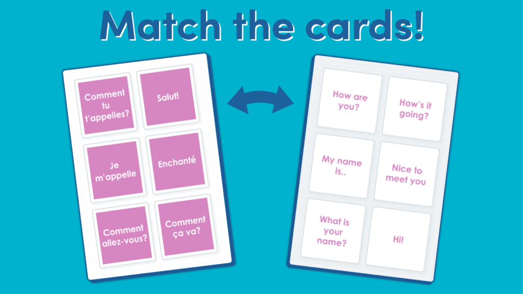 Matching Game for French Greetings in KS2