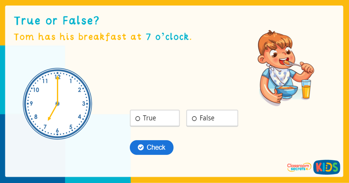 Reception O'Clock Time Game Classroom Secrets Kids