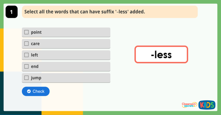 Year 2 Suffixes Game | Classroom Secrets Kids