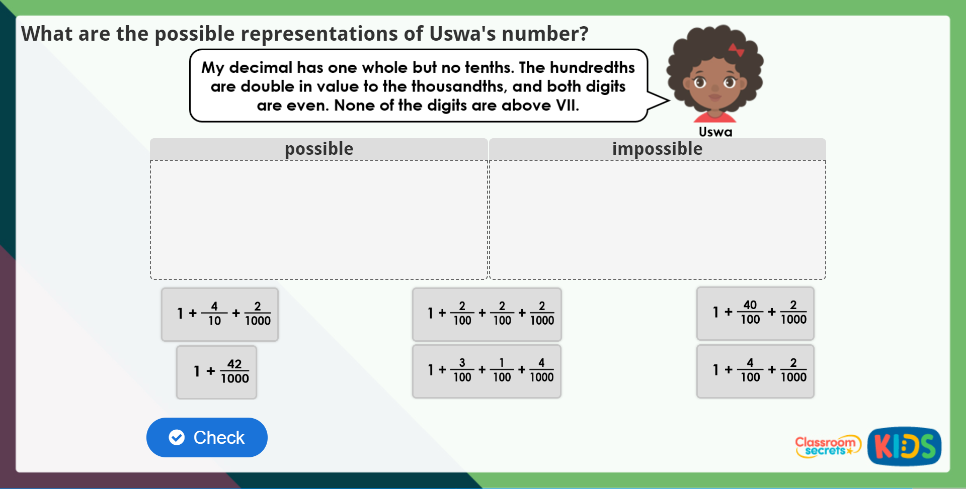 Year 5 fractions and decimals maths challenge classroom secrets kids