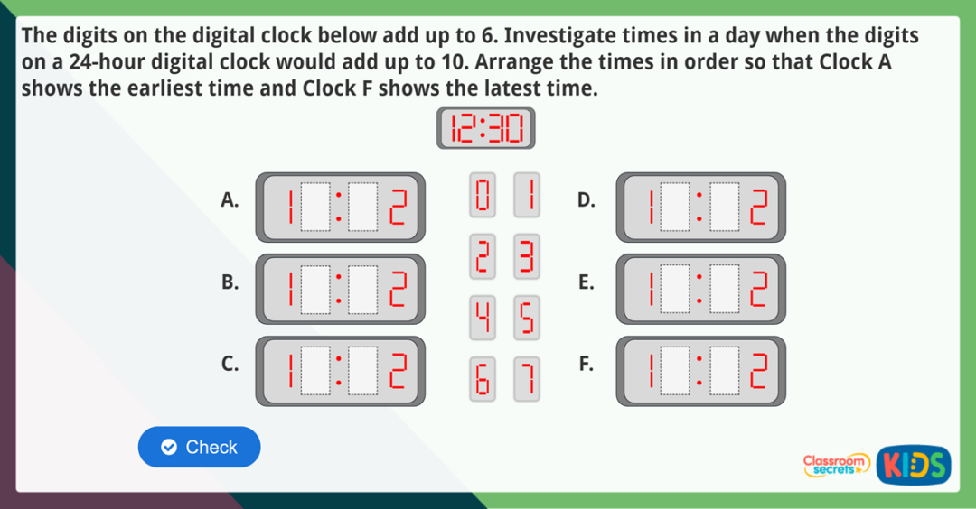 Year 3 The 24Hour Clock Maths Challenge Classroom Secrets Kids