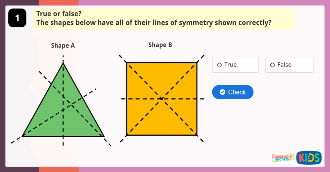 lines of symmetry problem solving year 4