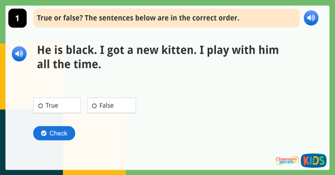 Sequencing Sentences | Classroom Secrets Kids